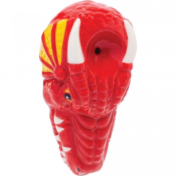 3.5" Red Dragon Ceramic Pipe - Wacky Bowlz [CP120]